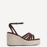 Moment Brown Faux Suede Wedge Sandals