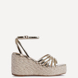 Moment Gold Faux Leather Wedge Sandals