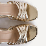 Moment Gold Faux Leather Wedge Sandals