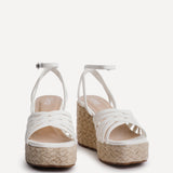 Moment White Faux Leather Wedge Sandals