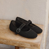 Monaco Black Mesh Mary Jane Pumps