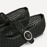 Monaco Black Mesh Mary Jane Pumps