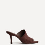 Monarch Brown Peep Toe Mule Heels