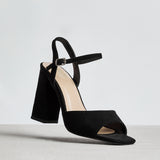 Monroe Wide Fit Black Block Heels