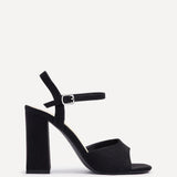 Monroe Wide Fit Black Block Heels