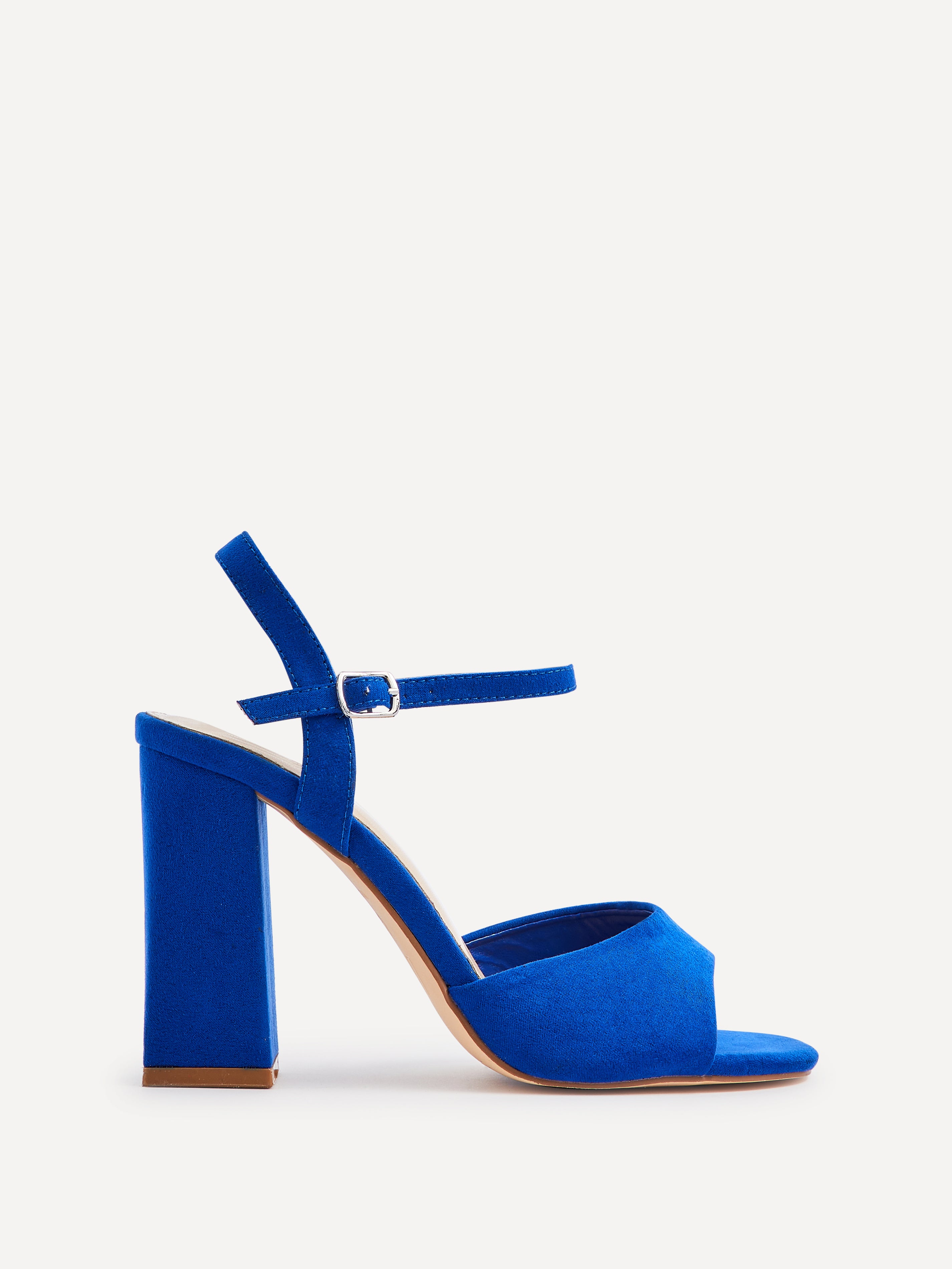 Wide Fit Cobalt Blue Sandals Low Heel Wide Fit Cobalt Blue Faux