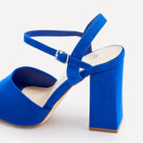 Monroe Wide Fit Cobalt Blue Block Heels