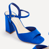Monroe Wide Fit Cobalt Blue Block Heels