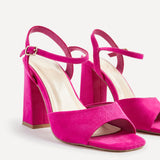 Monroe Wide Fit Fuchsia Block Heels