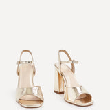 Monroe Wide Fit Gold Block Heels