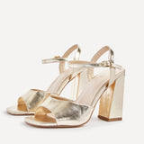 Monroe Wide Fit Gold Block Heels