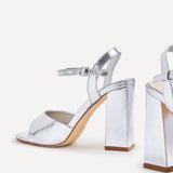 Monroe Wide Fit Silver Block Heels