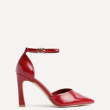 Moira Red Faux Leather V Cut Court Heelsv