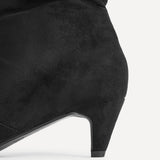 Mosaic Black Ruched Ankle Boots