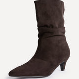 Mosaic Brown Ruched Ankle Boots