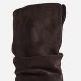 Mosaic Brown Ruched Ankle Boots