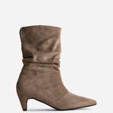 Mosaic Mocha Ruched Ankle Boots
