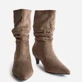 Mosaic Mocha Ruched Ankle Boots
