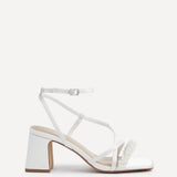 Maisie Bridal Ivory Satin Strappy Heels