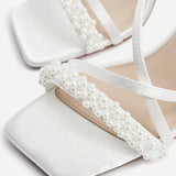 Maisie Bridal Ivory Satin Strappy Heels