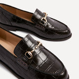 Maison Brown Faux Croc Patent Leather Loafers