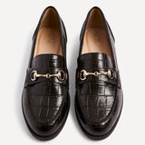 Maison Brown Faux Croc Patent Leather Loafers