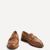 Maison Tan Faux Croc Patent Leather Loafers