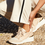 Aylin Nude Colour Wedge Trainers