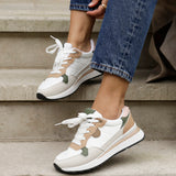 Clapham Beige Wedged Trainers