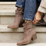 Carter Mocha Cowboy Block Heeled Ankle Boots