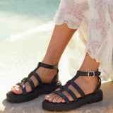 Dallas Black Gladiator Flatform Sandals