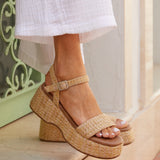 Elisa Natural & Gold Espadrille Sandals