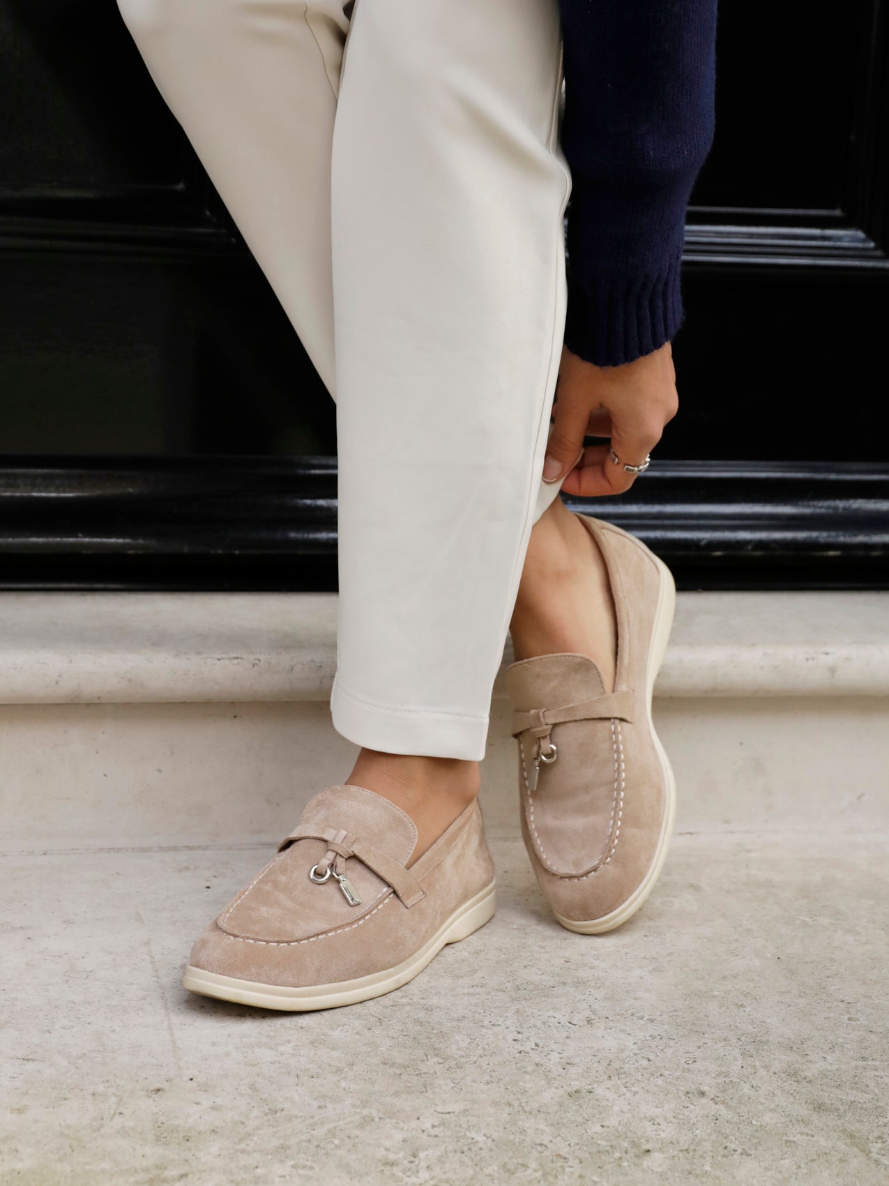 Mocha Faux Suede Slip On Loafer – Linzi