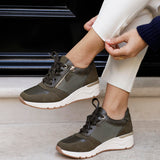 Luca Khaki Wedge Trainers