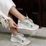 Clapham Khaki Wedged Trainers