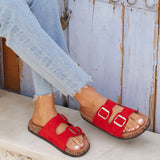 Echo Red Double Buckle Sandals