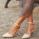 Maci Nude Faux Leather Court Heels