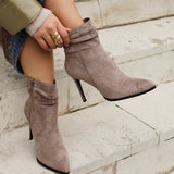 Eclipse Mocha Pointed Stiletto Heeled Boots
