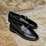 Elite Black Faux Leather Loafers