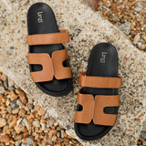 Emmy Tan Faux Leather Sandals