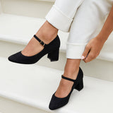 Madeline Black Mary Jane Court Heels