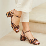 Charlotte Leopard Print Knotted Heels