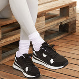 Clapham Black Wedged Trainers