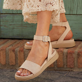 Kara Nude Faux Leather Flatform Sandals