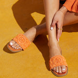 Aloha Orange Beaded Sandals
