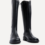Nadine Black Faux Leather Long Boots