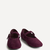Nadira Burgundy Mary Jane Style Flats