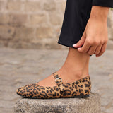 Nadira Leopard Mary Jane Style Flats
