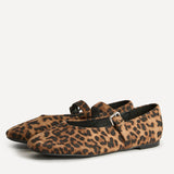 Nadira Leopard Mary Jane Style Flats