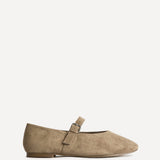 Nadira Taupe Mary Jane Style Flats